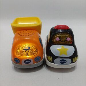 VTech Go Go Smart Wheels Dump Truck & Police Car Tested Works Lot Of 2
